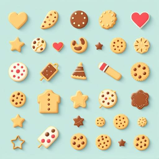 Icona di diversi tipi di biscotti che rappresentano i diversi tipi di cookie