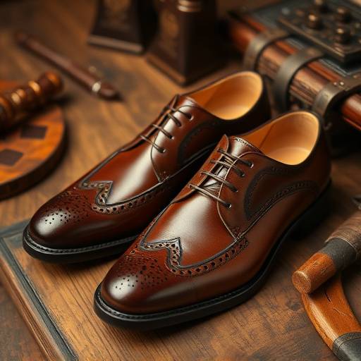 Immagine di un paio di scarpe in cuoio fatte a mano