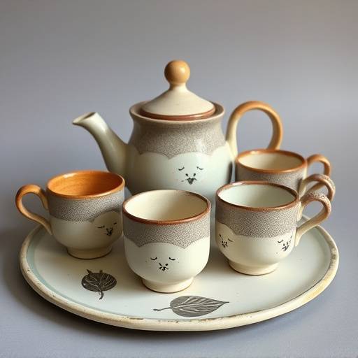 Immagine di un set di ceramiche artistiche fatte a mano