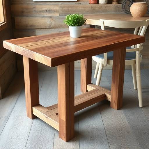 Immagine di un tavolo in legno massello fatto a mano da un artigiano locale