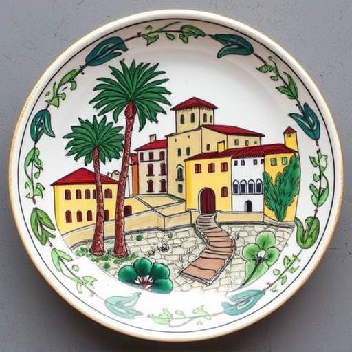 Piatto decorativo in ceramica di Caltagirone, Sicilia