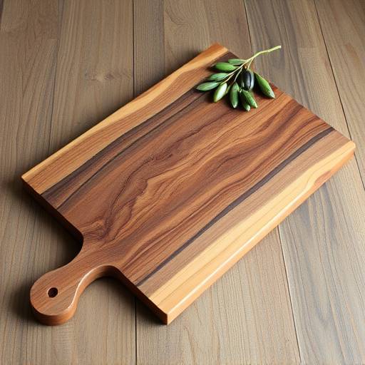 Tagliere in legno d'ulivo con manico, prodotto in Umbria